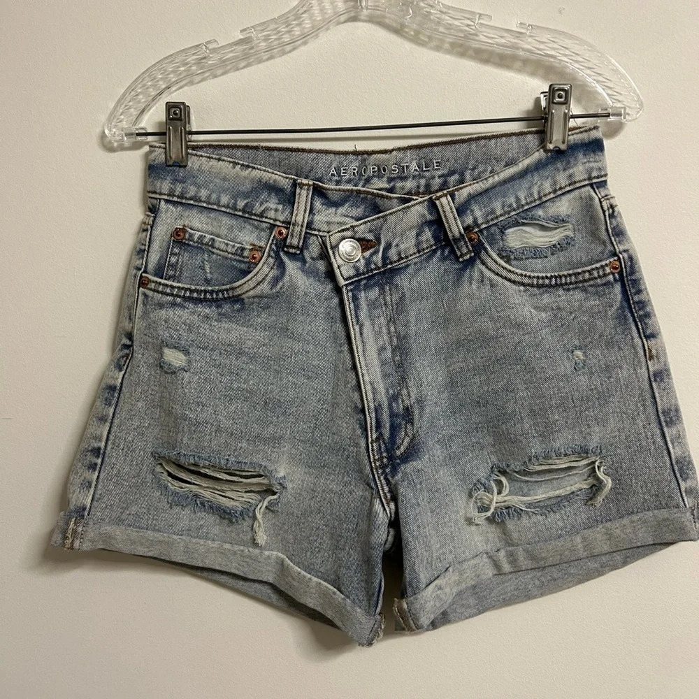 Aeropostale Ripped Jean Shorts